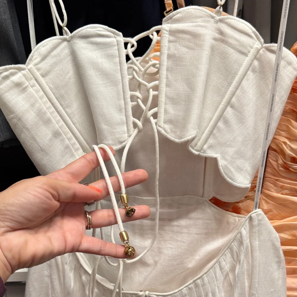 Zimmermann Rhiannon Scalloped Linen Midi Dress - Picture 7 of 15